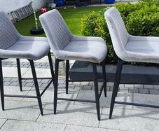 bar stool 3 grey fabric