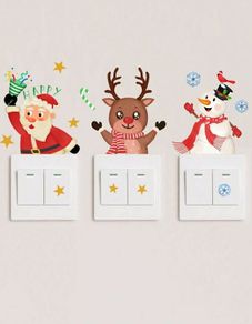 3pcs Glow-in-the-dark Christmas Stickers for Light Switch