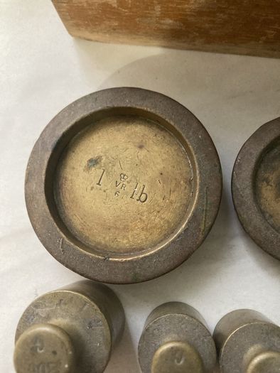 antique vintage brass weights