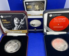 Very rare complete Irish music legends silver coin set