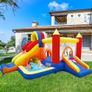 Bouncy Castle, Inflatable Bounce House with Two Slides, Trampoline, Arch Barrier, Ball Pit, Climbing Wall, Inflatable Slide with Blower for Kids Indoor Outdoor Image 6