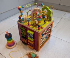 Zany Zoo Wooden Activity Cube and IKEA wooden toys