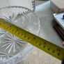Vintage-Cut Crystal Bowl radial starburst or pinwheel/sunburst,motifs with geometric a serrated/sawtooth rim. Image 2