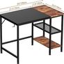 Office Desk, Computer Desk With Bookshelf PC Study Writing Desk for Home Working with Storage Shelves, Desks & Workstations for Home Office Bedroom, 100x50x75cm Image 6