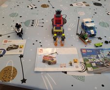 Lego firetruck and police cars