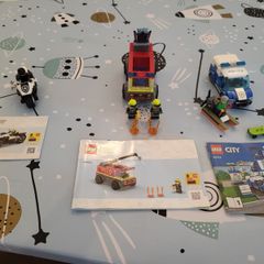 Lego firetruck and police cars