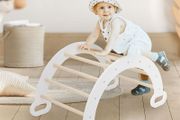 Climbing arch for children  nature/white wood