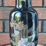 Japanese "Interpur" Ceramic Black Peacock/Floral Vase Image 5
