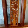 Hand Carved Long Balinese Wooden Sunflower Floral Relief Wall Art Decor Panel Image 2