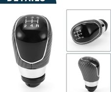 5 Speed Manual Gear Shifter Knob for Ford B-Max | Front Automotive Gearbox Stick Shifter Lever Knob Black Plastic Faux Leather 1 Pcs