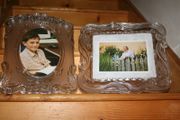 Vintage Mikasa crystal clear , frosted glass frames or trays