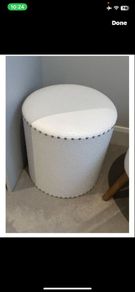 Footstool  white , stud detail In excellent condition. Reduced