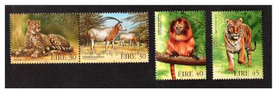 1998 Ireland Endangered Animals (Cheetah, Oryx, Tamarin & Tiger) Commemorative Stamps Mint Never Hinged (MNH)