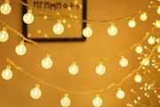 Globe String Lights, 15M/49ft 100 LED Fairy Lights USB or Battery Powered, 8 Modes Christmas Lights Outdoor Indoor with Remote &amp; Timer for Bedroom, Balcony, Patio, Gazebo, Garden (Warm White)