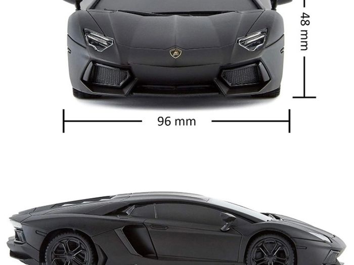 Lamborghini Aventador Official Licensed Remote Control Car with Working Lights, Radio Controlled On Road RC Car 1:24 Scale, 2.4Ghz Matte Black (FREE POSTAGE)