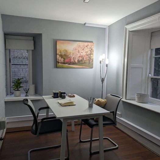 White desk table