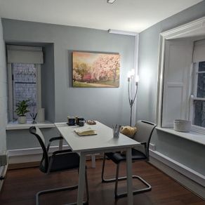 White desk table