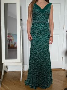 Gorgeous green maxi debs dress, size 8