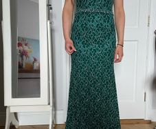Gorgeous green maxi debs dress, size 8