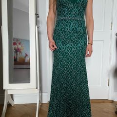 Gorgeous green maxi debs dress, size 8