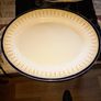 Large Antique Wedgewood Platter, Porcelain Oval Serving Platter Plate Cobalt Blue And Gold Image 2