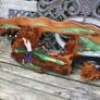 Original Artwork, Acrylic on live edge Cedar, housewarming gift, unique artwork, cabin gift, rustic art 55" x 14" Image 6