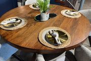 Round Dining Table with Starburst Legs, Ex Display Like New