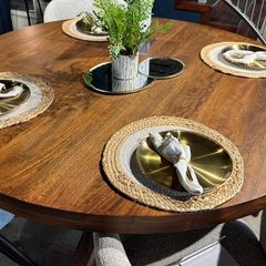 Circular Dining Table with Starburst Legs, Ex Display Like New