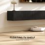 180cm Floating TV Stand, Wall Mount TV Unit with Cable Management Hole, Fits up to 72" TV, Black Image 3
