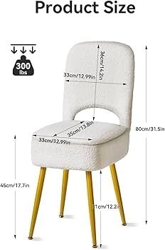 Small Storage Vanity Stool with Folding Backrest, 12.99" x 13.78" x 31.5" Square Teddy Velvet Ottoman, Makeup Chair for Living Room, 4 Metal Legs with Anti-Slip Feet, White