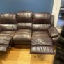 2 and 3 seater brown leather couches for sale Image 6