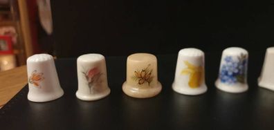 Collection of Flower Themed Thimbles