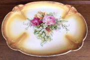 Stunning Large Edwardian Dressing table ceramic Transferware Plate / Tray 14" x10"
