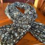 SAMOON  large scarf / shawl in black with dark teal and white .never worn Image 2