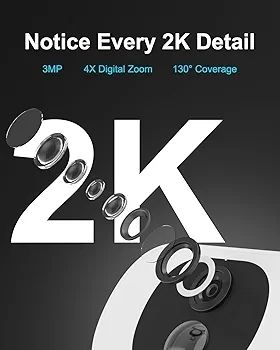 2K Solar Security Cameras Wireless Outdoor/Indoor, Integrated Solar Panel, Battery Camera, Color Night Vision, Spotlight Camera, 2-Way Talk, PIR Motion Detection, Alerts, Work with Alexa, C3