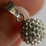 Vintage Sterling Silver Round CZ ball Pendant Chain Necklace (L18" - 3,02g) Image 5