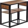 Brown & Black 2 Seater Compact Dining Set - 2 Chairs and Table - Two Person Kitchen Dinner Small Space Saving Wood Contemporary Finish Image 6