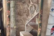 Vintage Chinoiserie Painted Wall Mirror 42 x 69 cm