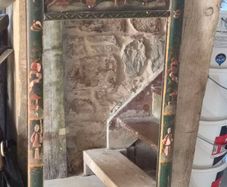 Vintage Chinoiserie Painted Wall Mirror 42 x 69 cm