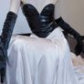 Black Faux Leather Strapless Corset  Bustier Top Image 3