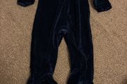 baby navy velvet outfit