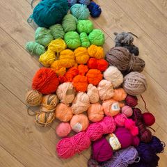 Large Rainbow Yarn bundle (mostly cotton, acrylic) and Pattern Booklet
