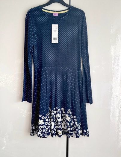 F&F Polka dots Girls Dress 12-13Y | New | Navy Blue Floral