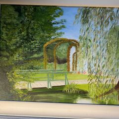 Original Impressionist Garden Landscape Painting  Signed  M Murphy