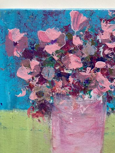 Framed Original Floral  Painting Art Contemporary Art Painting  Original Gift
