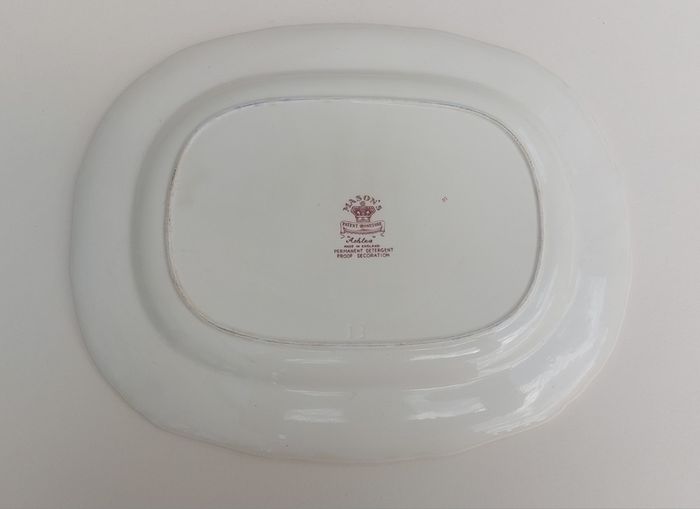 Beautiful Masons Patent Ironstone 13 Inch Oblong Serving Platter in the Ashlea Pattern, Post 1950