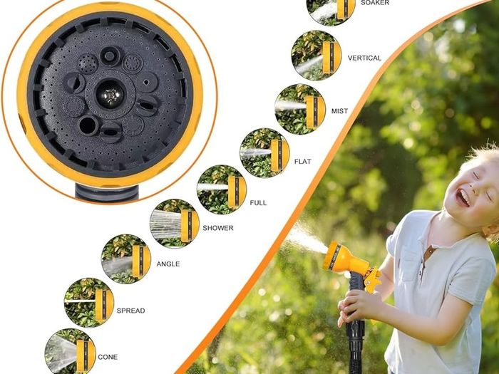 Expandable Garden Hose Pipe - Expanding Hose 100FT with 10 Modes Spray Gun, 3 Times Flexible Water Hose with 1/2", 3/4" and Quick Fittings, No-Leaking &Lightweight for Gardening, Washing (100FT)