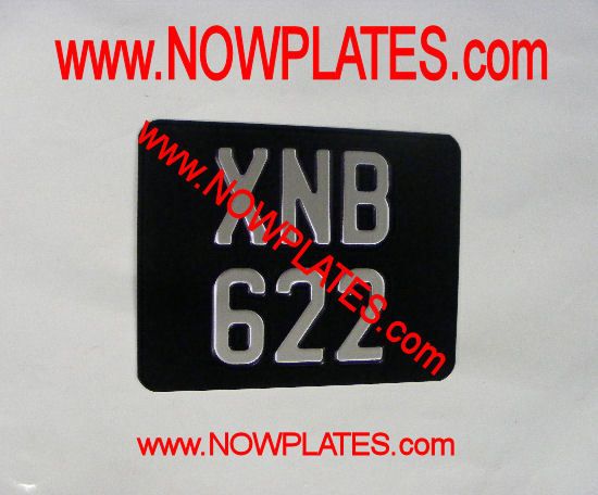 Motorcycle Plate Pressed Silver 190mm x 150mm