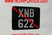 Motorcycle Plate Pressed Silver 190mm x 150mm