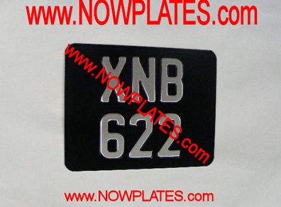 Motorcycle Plate Pressed Silver 190mm x 150mm